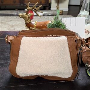 Jessica Simpson Tan and Cream Crossbody Bag